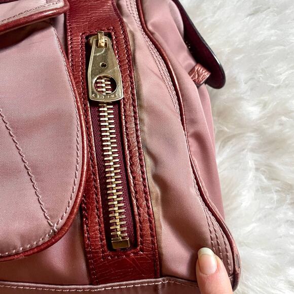 Celine Pink Nylon Triomphe Macadam Monogram Logo Shoulder Bag Purse 90's Y2K - Picture 6 of 16